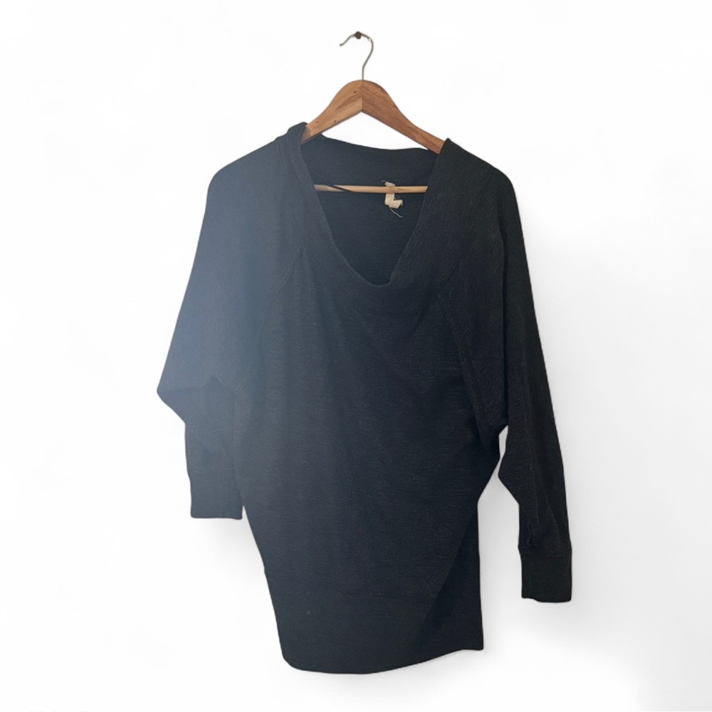 Free People Charcoal Knit Top